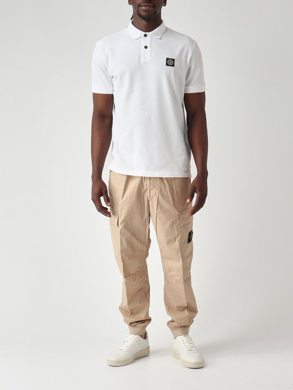 2. Herren-Poloshirt aus elastischem Bio-Baumwollpiqué Weiß Stone Island l1s152200008s0017