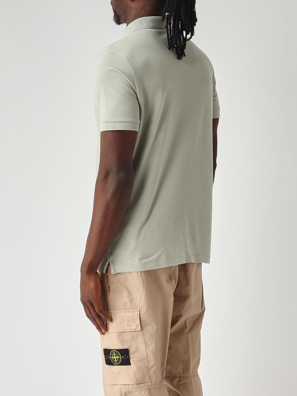 4. Men's polo shirt in stretch organic cotton piqué Sage Stone Island l1s152200008s0017