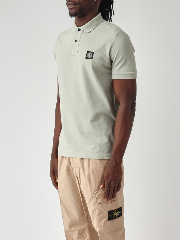 3. Men's polo shirt in stretch organic cotton piqué Sage Stone Island l1s152200008s0017