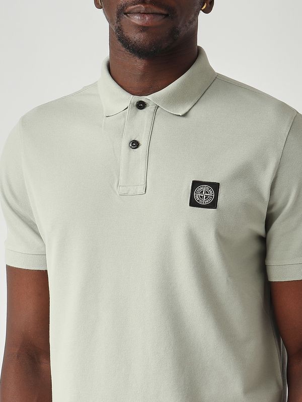 5. Men's polo shirt in stretch organic cotton piqué Sage Stone Island l1s152200008s0017