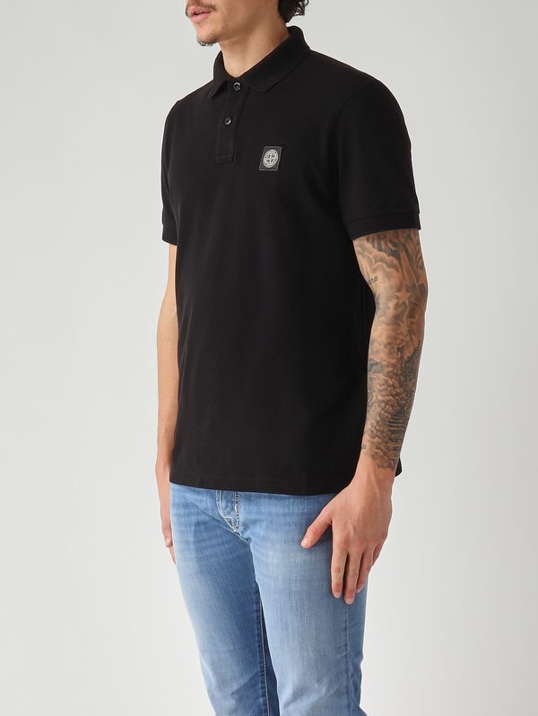 2. Men's polo shirt in stretch organic cotton piqué Black Stone Island l1s152200008s0017