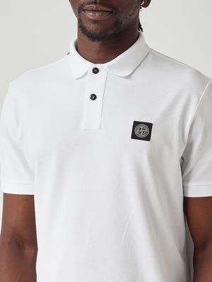 5. Herren-Poloshirt aus elastischem Bio-Baumwollpiqué Weiß