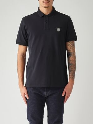 1. Men's polo shirt in stretch organic cotton piqué Navy