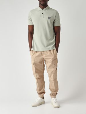 2. Polo en piqué de coton biologique extensible pour homme Sauge