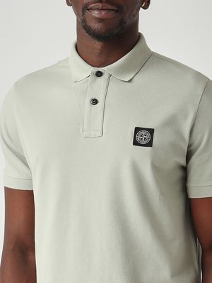 5. Polo en piqué de coton biologique extensible pour homme Sauge