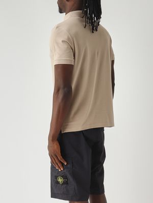 4. Herren-Poloshirt aus elastischem Bio-Baumwollpiqué Dunkelbeige
