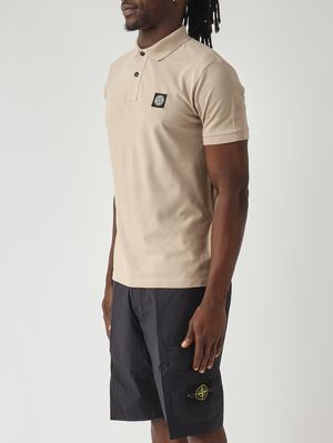 3. Herren-Poloshirt aus elastischem Bio-Baumwollpiqué Dunkelbeige