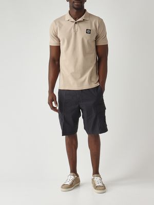 2. Herren-Poloshirt aus elastischem Bio-Baumwollpiqué Dunkelbeige