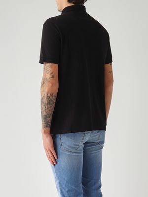 3. Polo en piqué de coton biologique extensible pour homme Noir