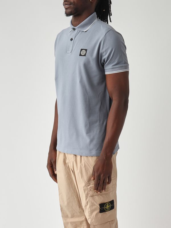 3. Herren-Poloshirt aus elastischem Bio-Baumwollpiqué Helles Avio Stone Island l1s152200010s0018