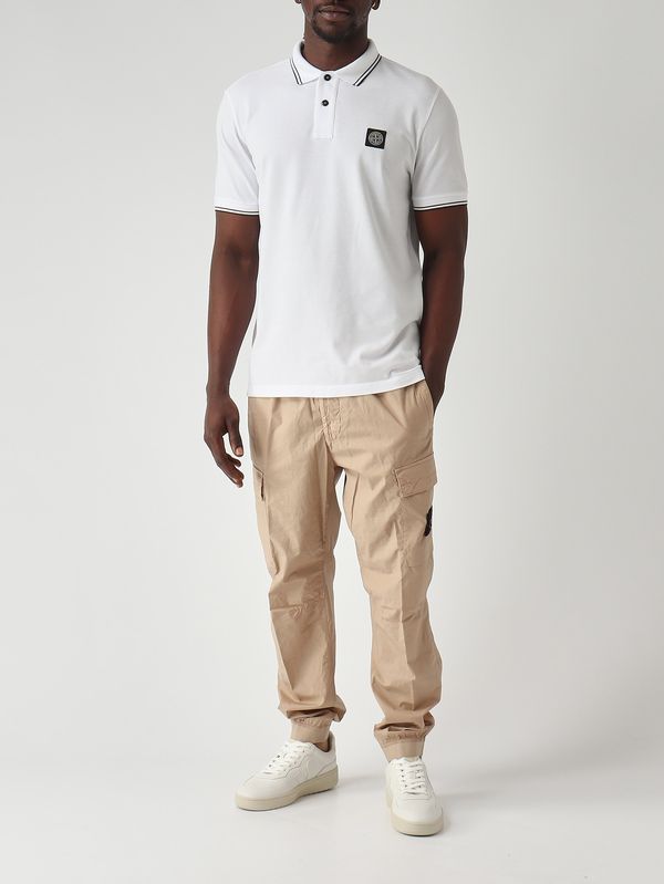 2. Men's polo shirt in stretch organic cotton piqué White Stone Island l1s152200010s0018