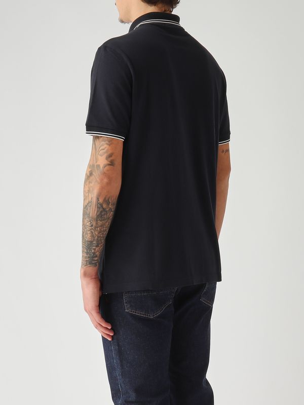 4. Polo de hombre de piqué de algodón orgánico elástico Azul marino Stone Island l1s152200010s0018