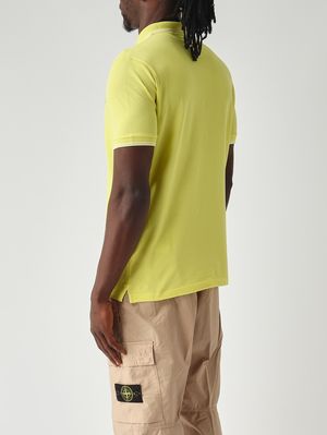 4. Polo en piqué de coton biologique extensible pour homme Jaune