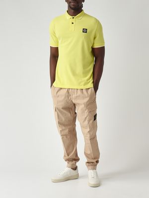 2. Polo en piqué de coton biologique extensible pour homme Jaune