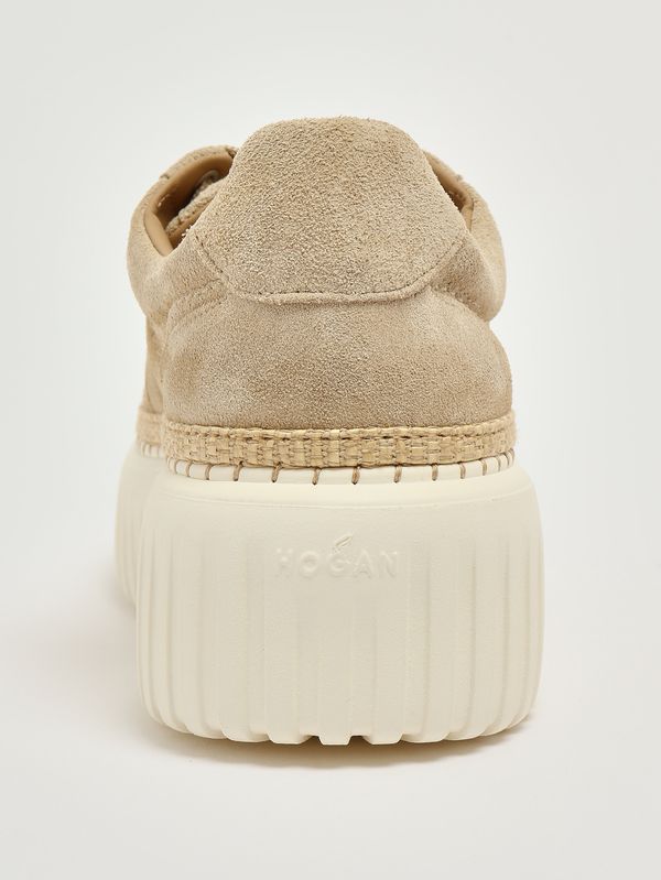5. Baskets femme H-Stripes en daim Sable Hogan hxw7100fy40btm