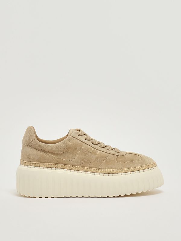 1. Baskets femme H-Stripes en daim Sable Hogan hxw7100fy40btm