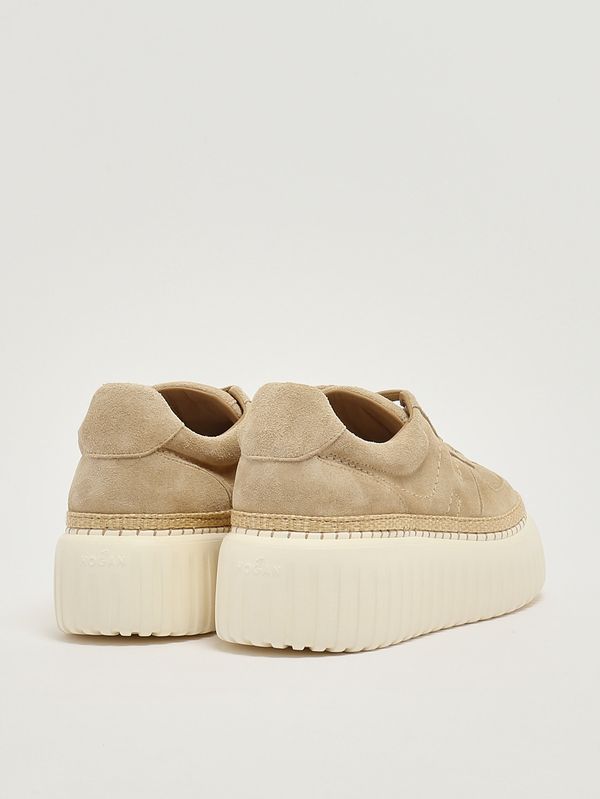 3. Baskets femme H-Stripes en daim Sable Hogan hxw7100fy40btm