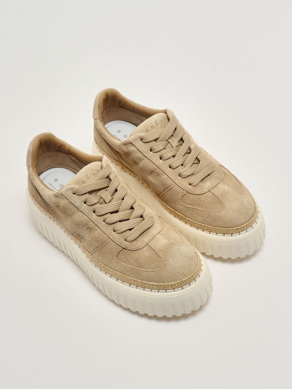 2. Baskets femme H-Stripes en daim Sable Hogan hxw7100fy40btm