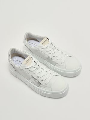 2. Women's Crosswind leather sneakers White-Silver