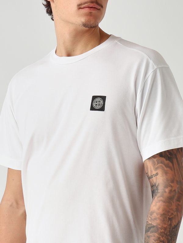 5. T-shirt uomo in jersey di cotone 60/2 Bianco Stone Island l1s152100027s0013