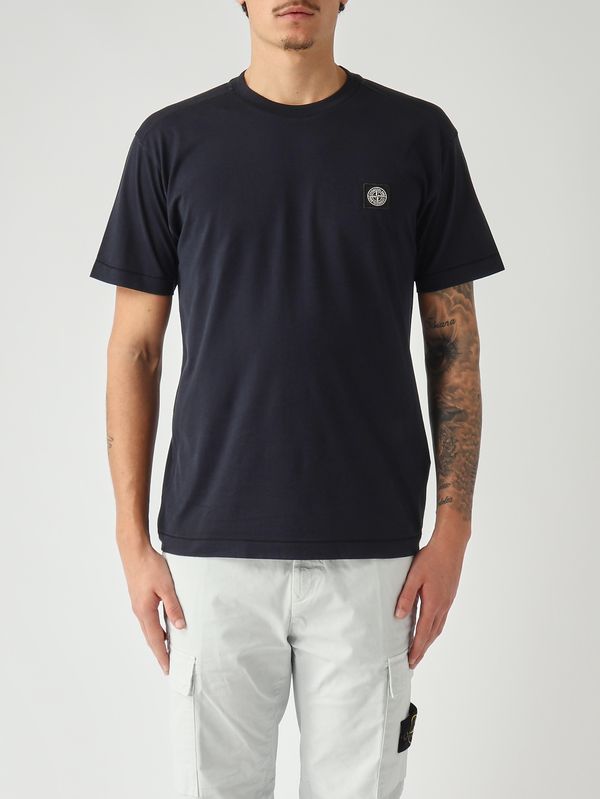 T-shirt en jersey de coton 60/2 pour homme Bleu marine Stone Island