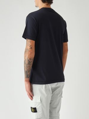 4. T-shirt en jersey de coton 60/2 pour homme Bleu marine