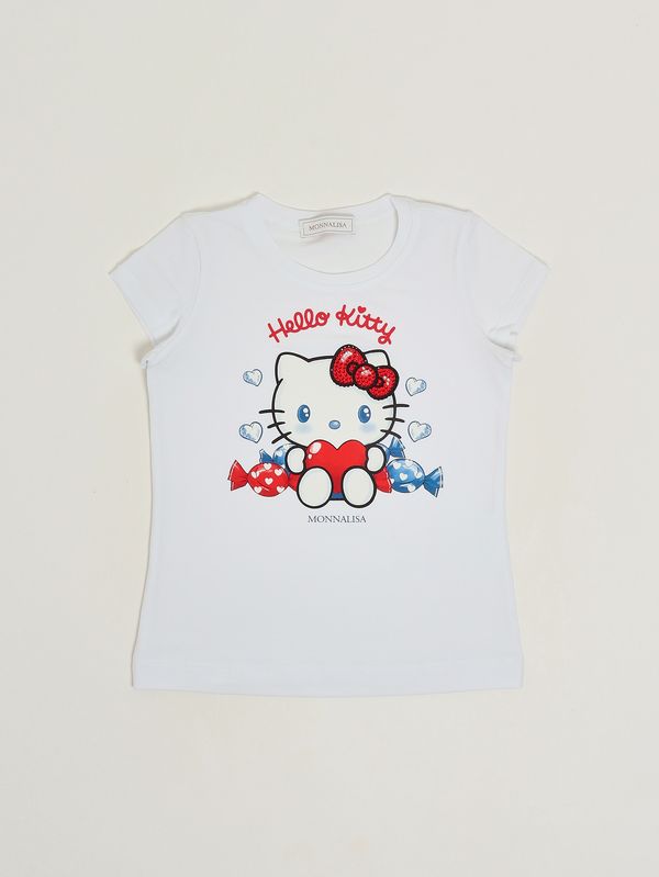 T-shirt Fille Monnalisa Noir Taille 5 - Manches Longues Avec Nœud - Neuf Avec étiquettes