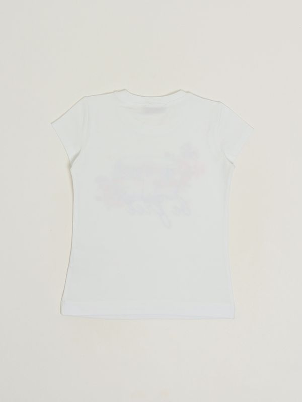 2. T-shirt fille en coton stretch Blanc Monnalisa 19g6027001