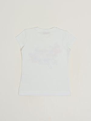 2. T-shirt fille en coton stretch Blanc