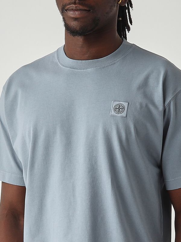 5. Herren-T-Shirt aus gekämmtem Bio-Baumwolljersey Helles Avio Stone Island l1s152100030s0115