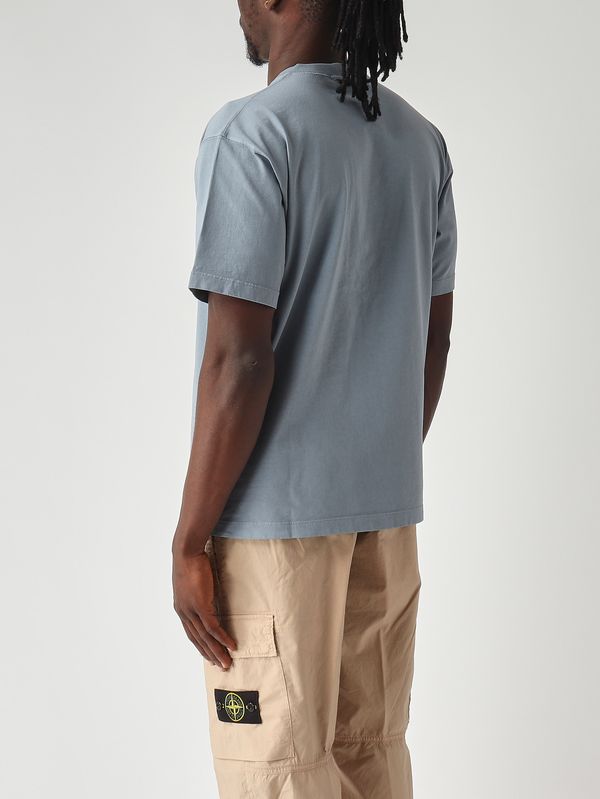 4. Herren-T-Shirt aus gekämmtem Bio-Baumwolljersey Helles Avio Stone Island l1s152100030s0115