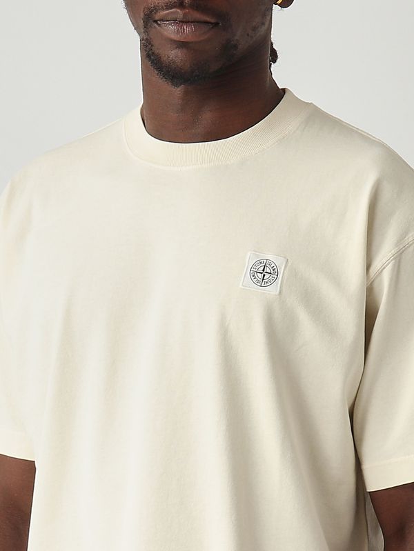 5. Men's T-shirt in combed organic cotton jersey Ivory Stone Island l1s152100030s0115