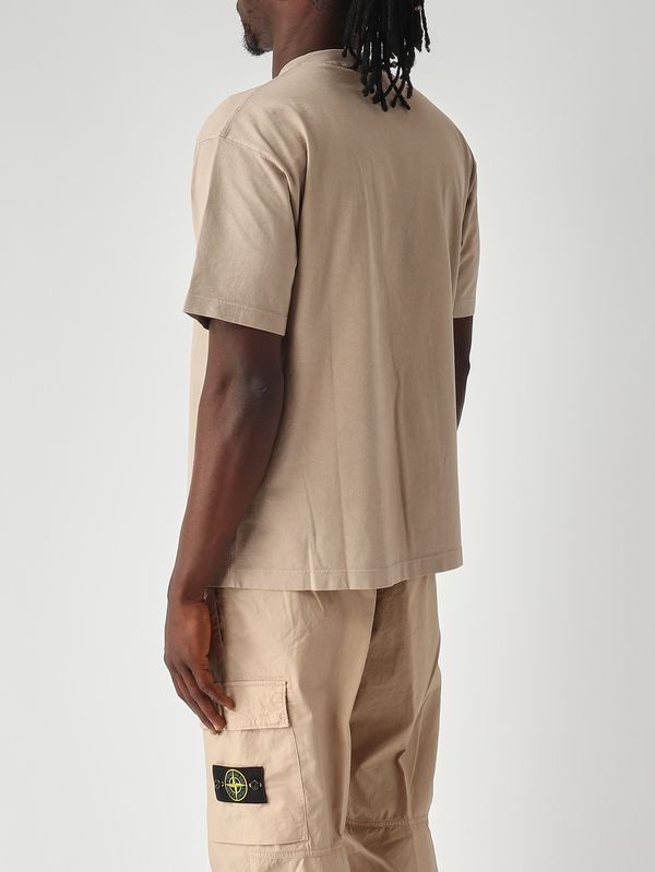 4. Herren-T-Shirt aus gekämmtem Bio-Baumwolljersey Dunkles Beige Stone Island l1s152100030s0115