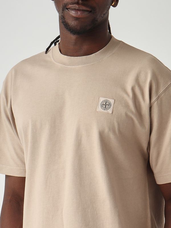 5. Herren-T-Shirt aus gekämmtem Bio-Baumwolljersey Dunkles Beige Stone Island l1s152100030s0115