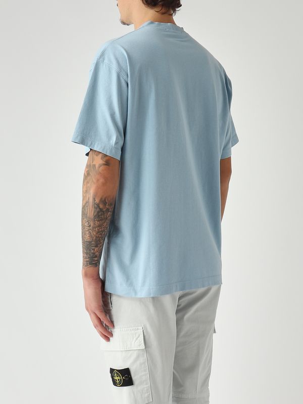 4. Men's T-shirt in combed organic cotton jersey Pastel Sky Blue Stone Island l1s152100030s0115