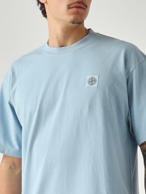 5. T-shirt en jersey de coton biologique peigné pour homme Bleu ciel pastel