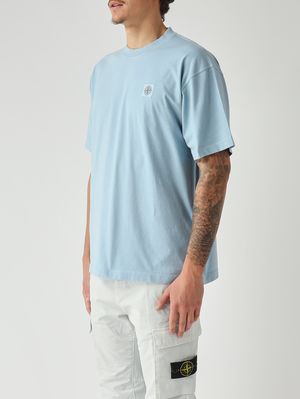 3. T-shirt en jersey de coton biologique peigné pour homme Bleu ciel pastel