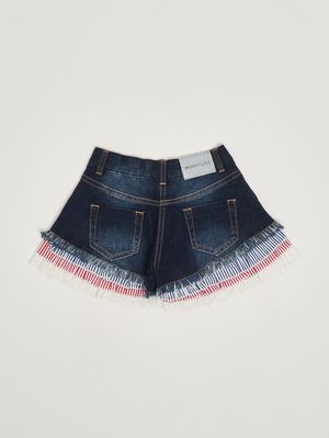2. Short en coton stretch mélangé pour fille Jean bleu