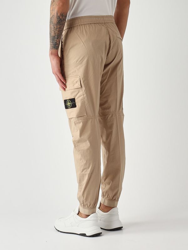 4. Pantalone uomo in tela di cotone stretch Beige Scuro Stone Island l1s153100031s0003