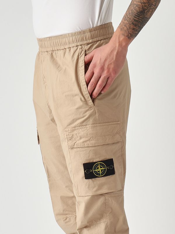 5. Pantalone uomo in tela di cotone stretch Beige Scuro Stone Island l1s153100031s0003