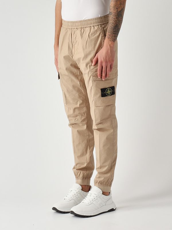 3. Pantalone uomo in tela di cotone stretch Beige Scuro Stone Island l1s153100031s0003