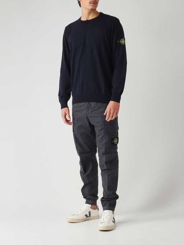 2. Men's cargo trousers in stretch cotton canvas Navy Stone Island l1s153100031s0003