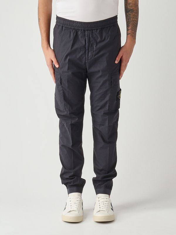 1. Men's cargo trousers in stretch cotton canvas Navy Stone Island l1s153100031s0003
