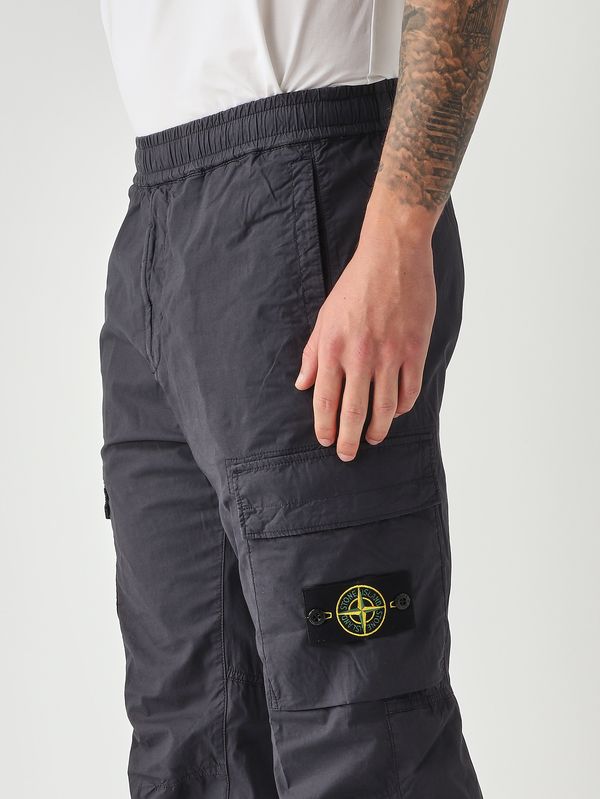 5. Men's cargo trousers in stretch cotton canvas Navy Stone Island l1s153100031s0003