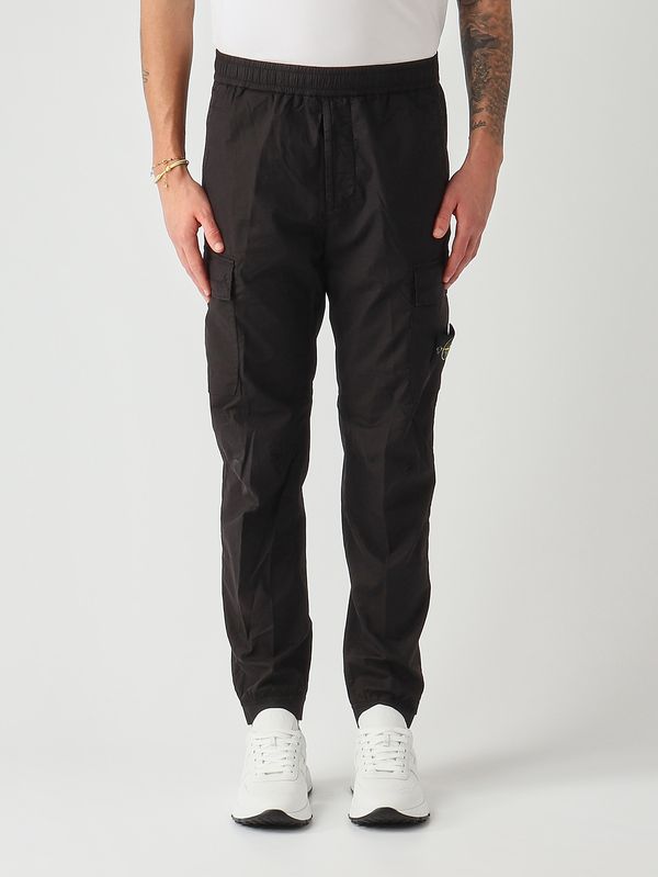 1. Pantalone uomo in tela di cotone stretch Nero Stone Island l1s153100031s0003