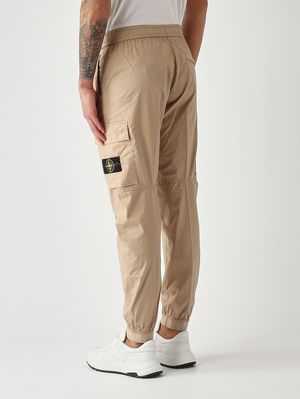 4. Pantalone uomo in tela di cotone stretch Beige Scuro