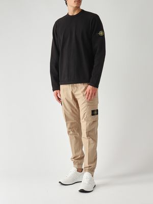 2. Pantalone uomo in tela di cotone stretch Beige Scuro