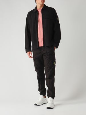 2. Pantalone uomo in tela di cotone stretch Nero