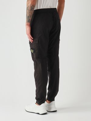 4. Pantalone uomo in tela di cotone stretch Nero