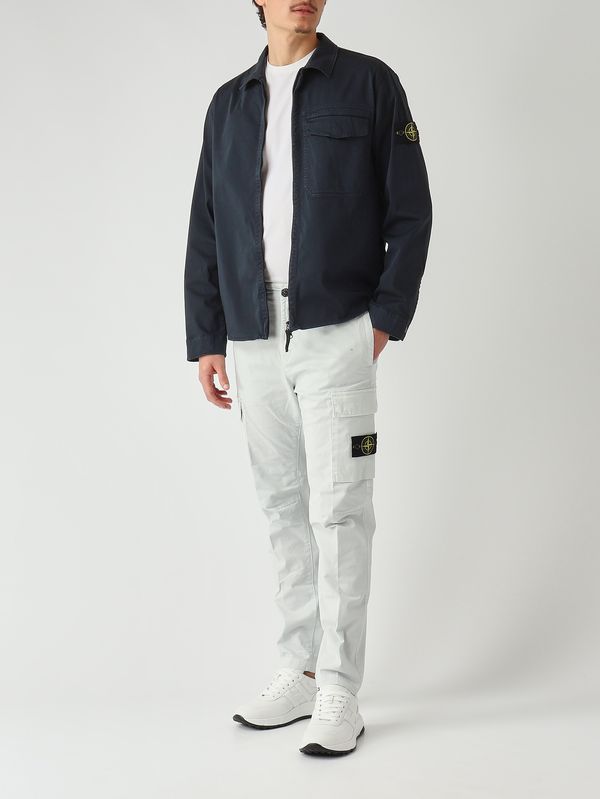 2. Men's stretch cotton twill cargo trousers Sky blue Stone Island l1s153100032s0a10